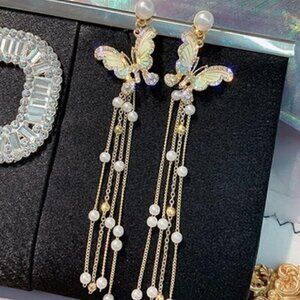 Fashion gypsy crystal butterfly earrings jewelry